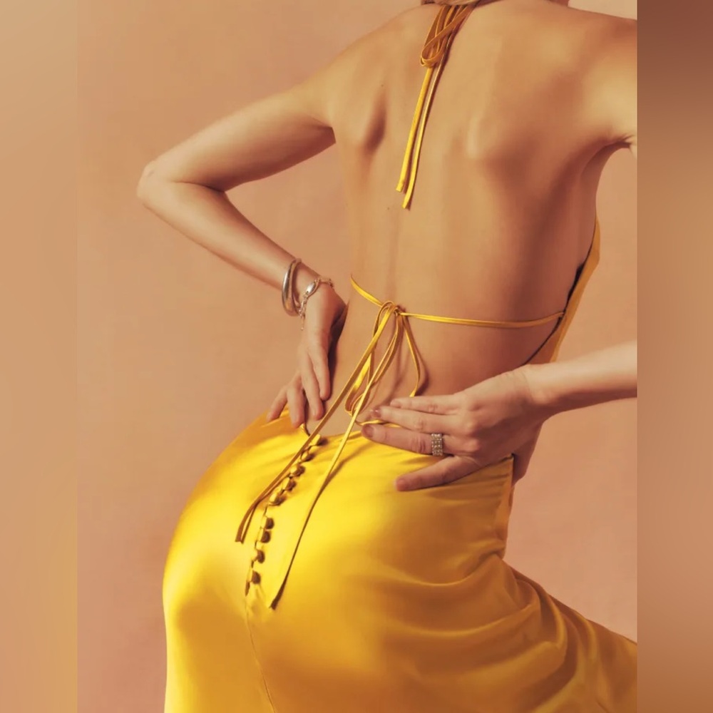 Golden Silk Dress